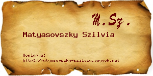 Matyasovszky Szilvia névjegykártya