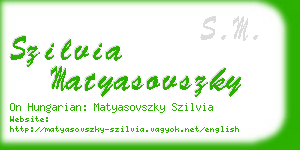 szilvia matyasovszky business card